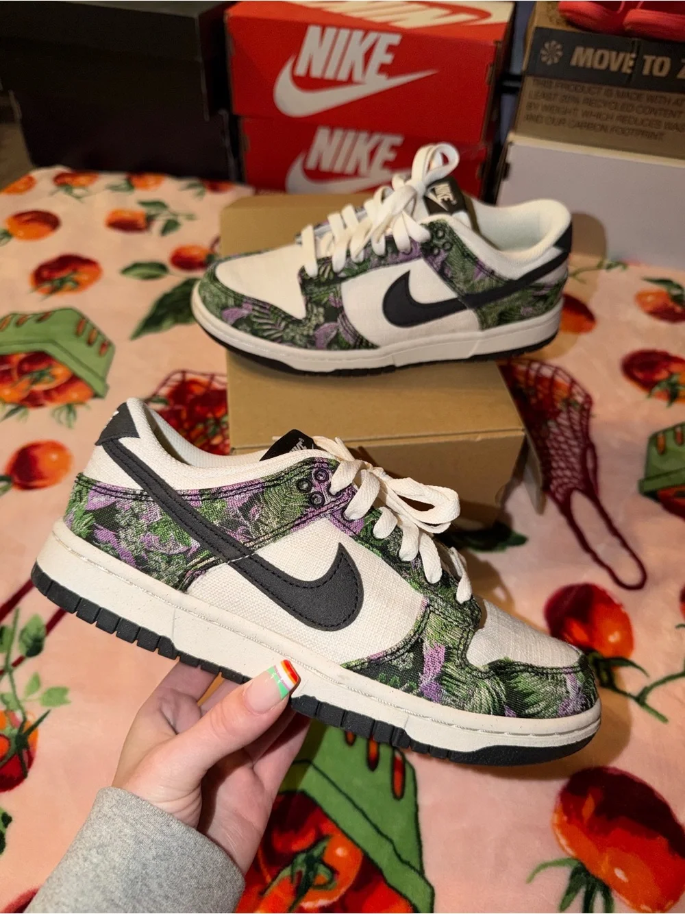 Nike Women's 6.5 Dunk Low Next Nature Floral Tapestry Like New Sneakers Shoes
